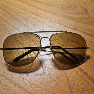 Gold-Tinted Aviator Sunglasses